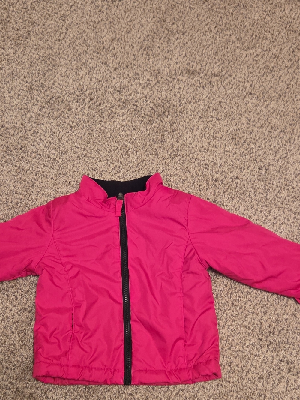 Cherokee Bright Pink Kids Puffer Jacket with Black Trim - Picture 6 of 10